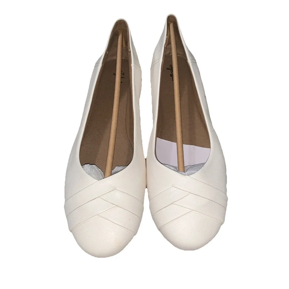 Style &‎ Co. Women's 11M SENNETTE Ivory Flats Comfort Ballet Preppy Casual NEW